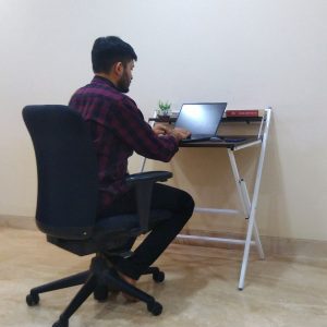 Double top table for working from home